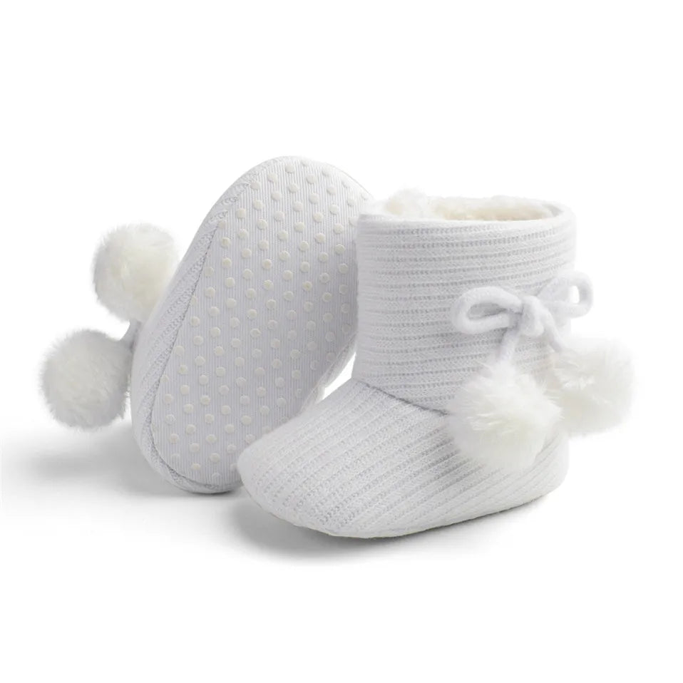 New Winter Super Warm Newborn Baby Girls First Walkers Shoes Infant Toddler Soft Soled Anti-slip Boots Booties