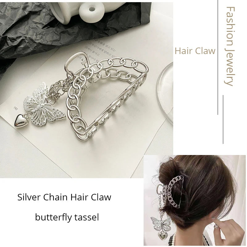Korean Metal Geometric Hair Claw Barrettes Elegant Hair Clip Crab for Women Hollow Out Hairpin Headwear Girl Hair Accessories