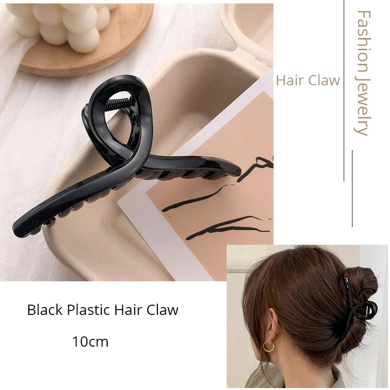 Korean Metal Geometric Hair Claw Barrettes Elegant Hair Clip Crab for Women Hollow Out Hairpin Headwear Girl Hair Accessories