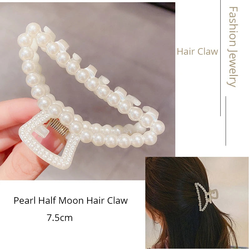 Korean Metal Geometric Hair Claw Barrettes Elegant Hair Clip Crab for Women Hollow Out Hairpin Headwear Girl Hair Accessories
