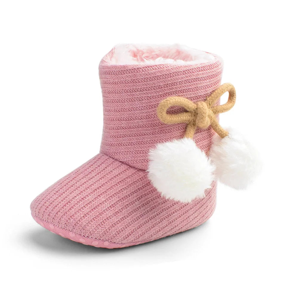 New Winter Super Warm Newborn Baby Girls First Walkers Shoes Infant Toddler Soft Soled Anti-slip Boots Booties