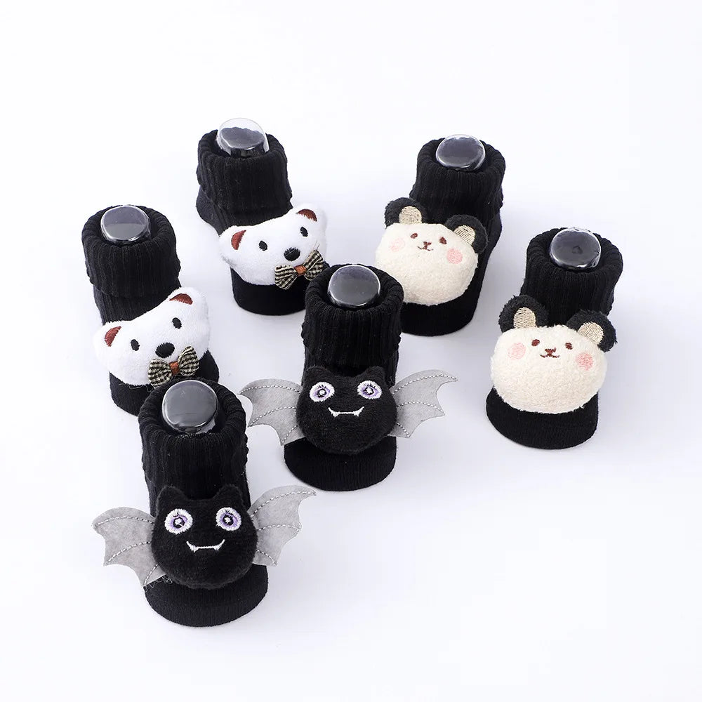 3 Pairs/Set New Autumn Cartoon Knitted Mid Socks For Toddler Newborn Baby Soft Prewalker Cotton Girl Infant Boy Cute Socks