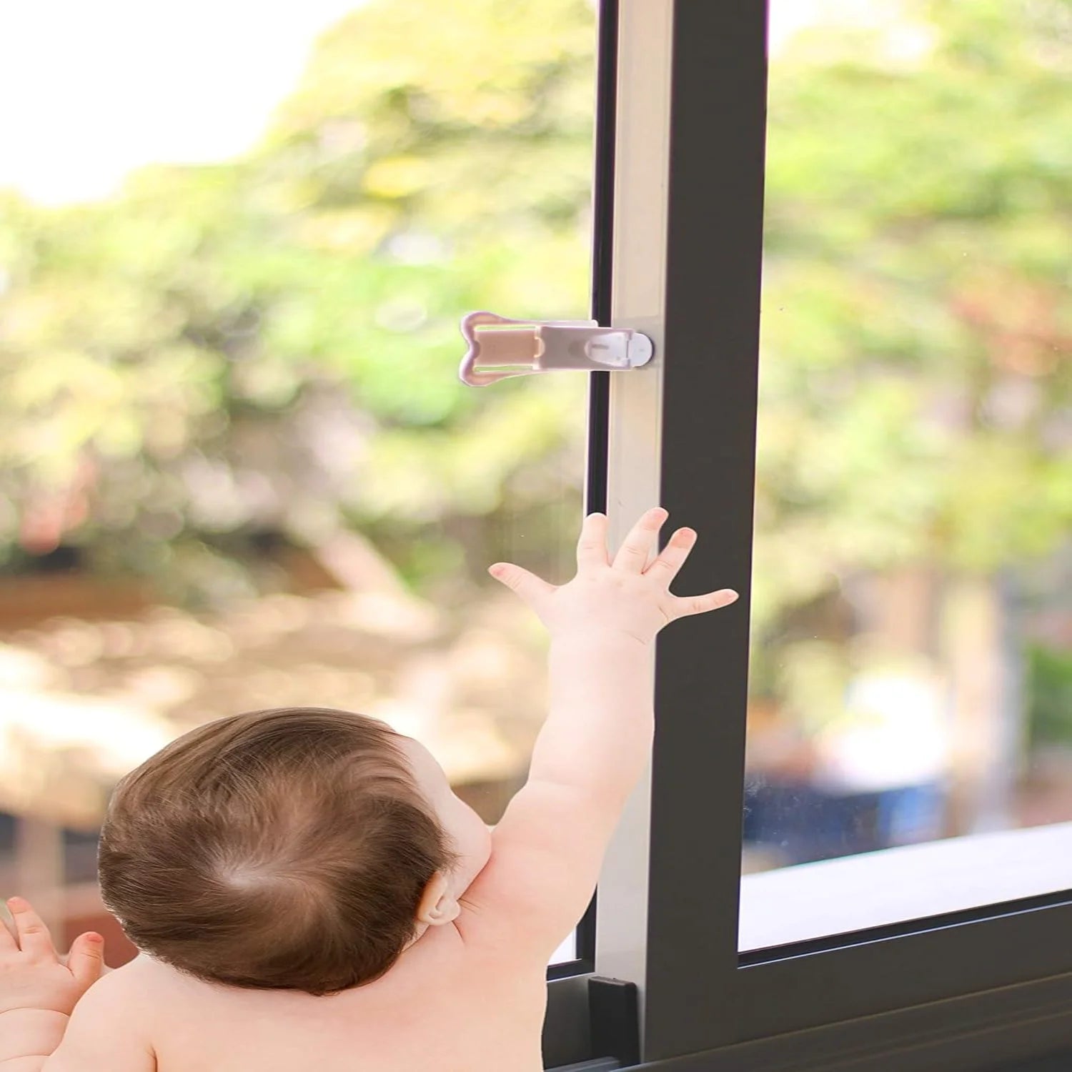 Inaya Sliding Door Lock for Child (4-Pack) - Child Locks for Sliding Glass Doors, Windows, Closets & Cabinets. Locks for All