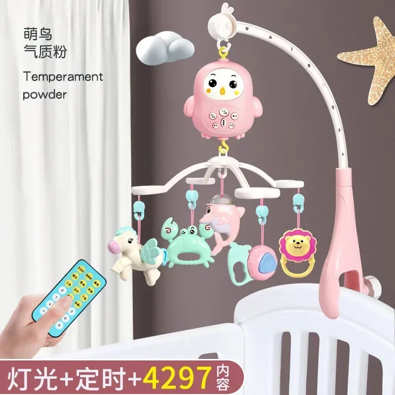 Baby Crib Mobile Rattle Toy For 0-12 Months Infant Rotating Musical Projector Night Light Bed Bell Educational For Newborn Gifts