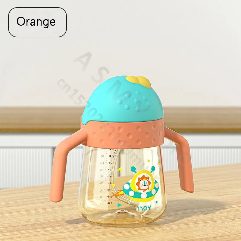 Children learn to drink water cup / children's straw cup / 300ML large capacity drinking cups