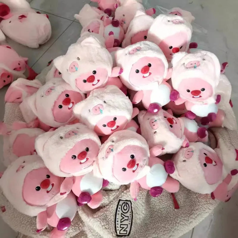 28/33cm Kawaii Beaver Loopy Doll Snatchy Pig Hat Girl Schoolbag Plush Toy Pendant Doll Cute Christmas Birthday Gifts anime plush