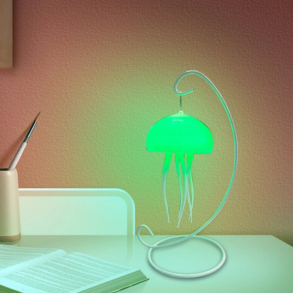 Jellyfish Night Light Dynamic Rotation Atmosphere Light USB Rechargeable Bedside Lamp Night Lamp for Home Decor