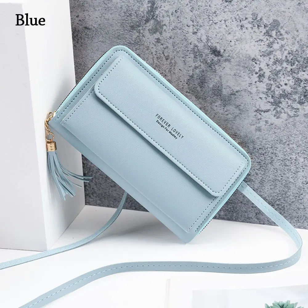 Women Shoulder Strap Bag Multifunction Long Wallet Fashion Tassel Handbags Card Holder Ladies Small Crossbody Cell Phone Bag
