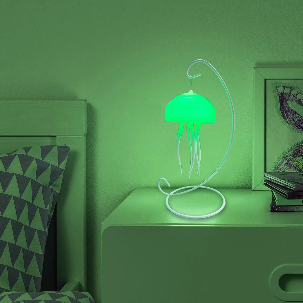 Jellyfish Night Light Dynamic Rotation Atmosphere Light USB Rechargeable Bedside Lamp Night Lamp for Home Decor