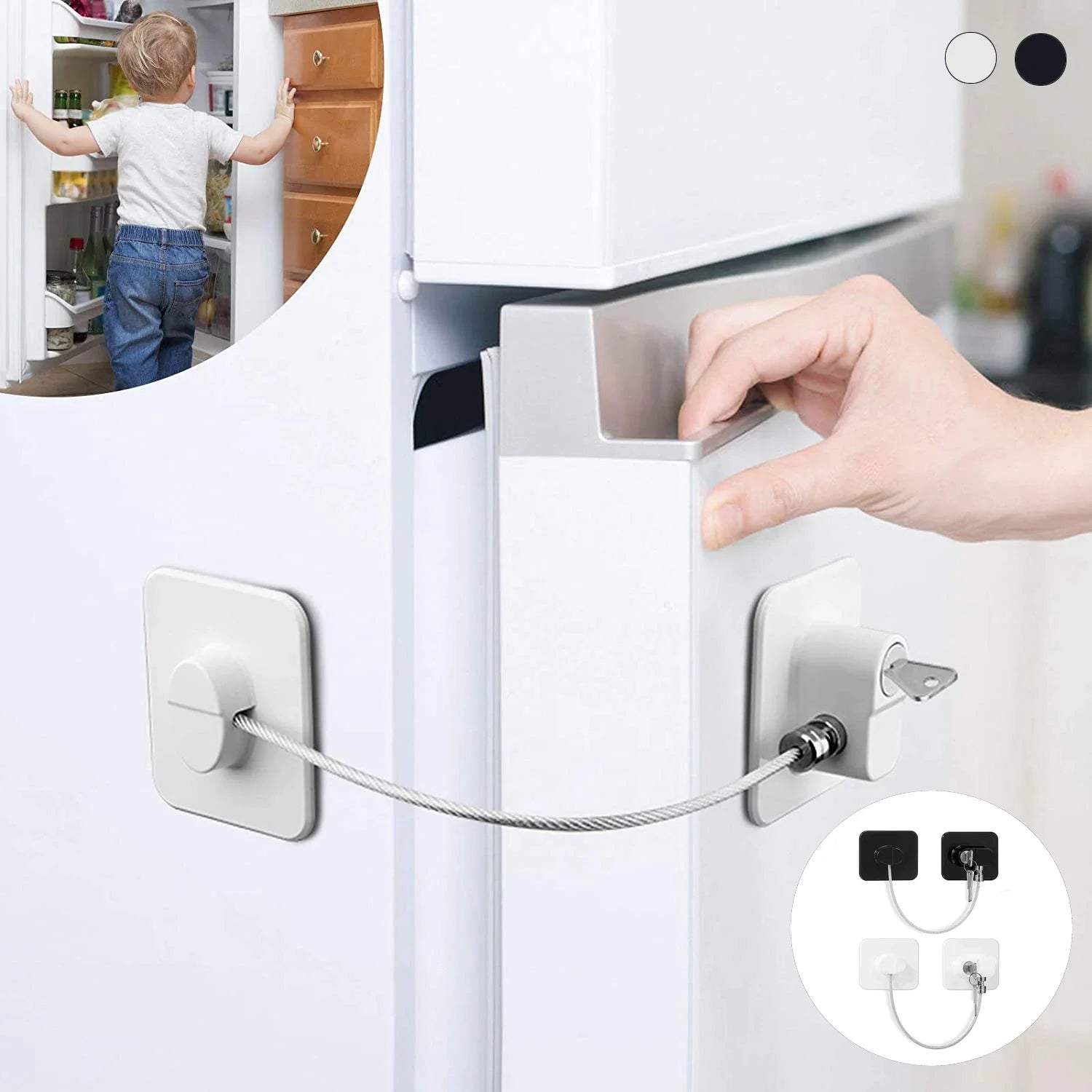 Baby Safety Lock with Keys or Code, Refrigerator, Cabinet & Closet Door Locks