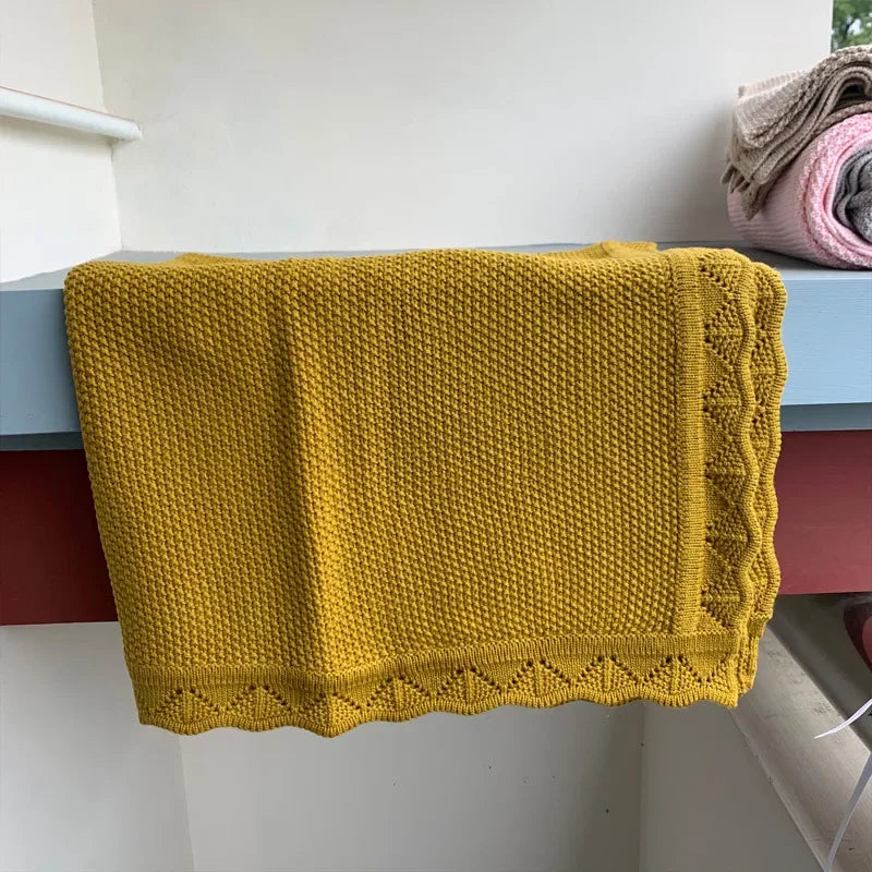 Knitted Baby Blanket Newborn Bedding Comforter Cotton Swadlle for New Born Babies Accessories Stroller Blanket Receive Bed Cover