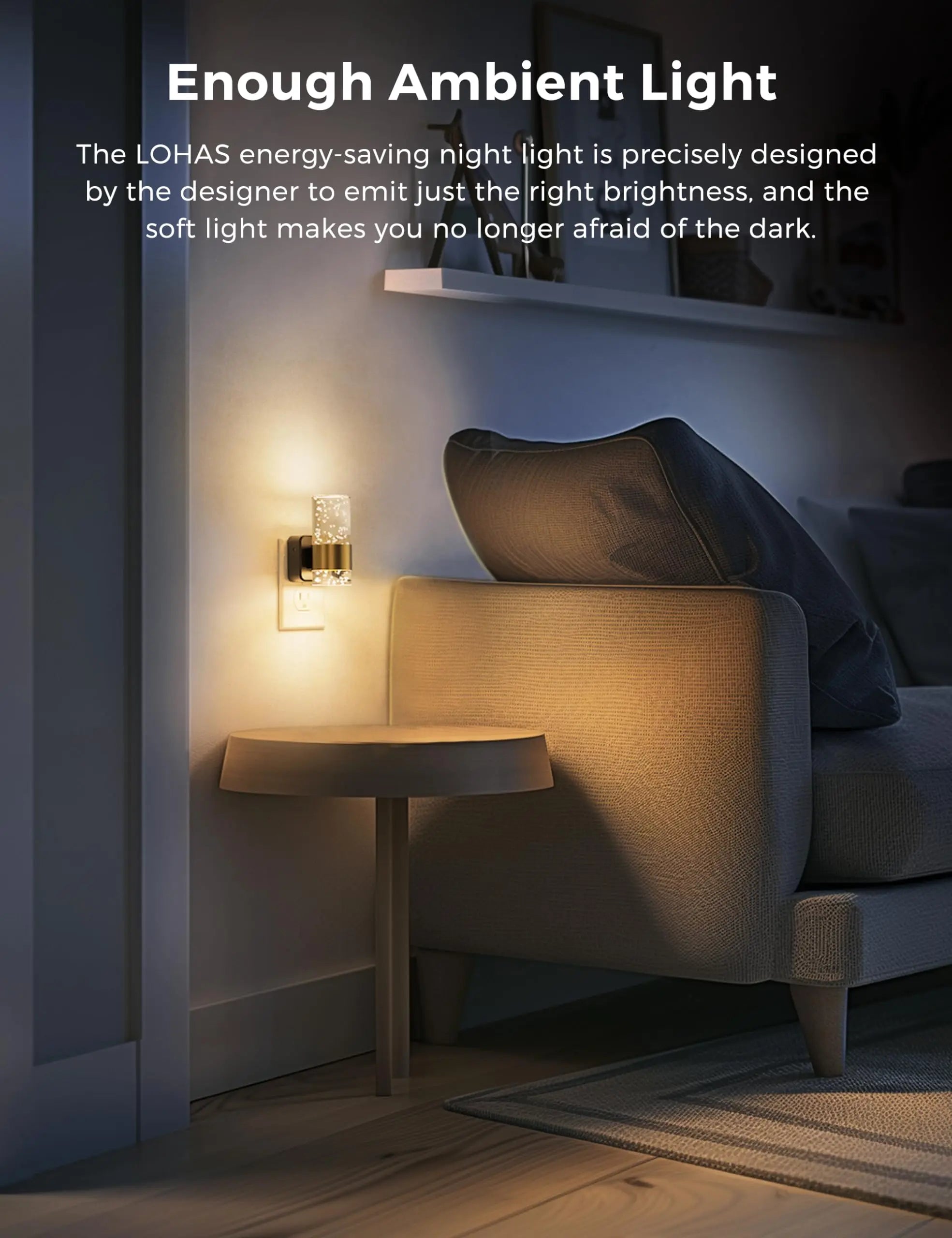Night Light 3000K Night Lights Plug into Wall LED Nightlight with 0-100LM Adjustable Brightness Automatic Night Light for Room