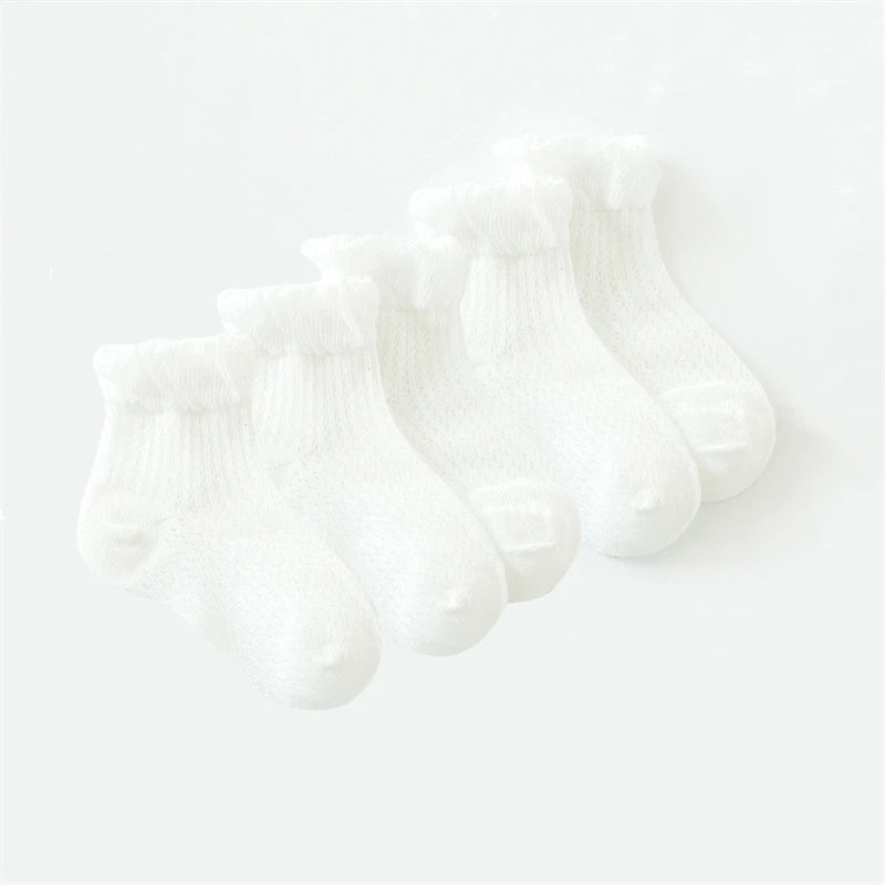 5 Pairs/lot Children Ultrathin Mesh Socks Baby Boys Girls Summer Cute Cotton Breathable Thin Soft Boat Socks Kids Socks