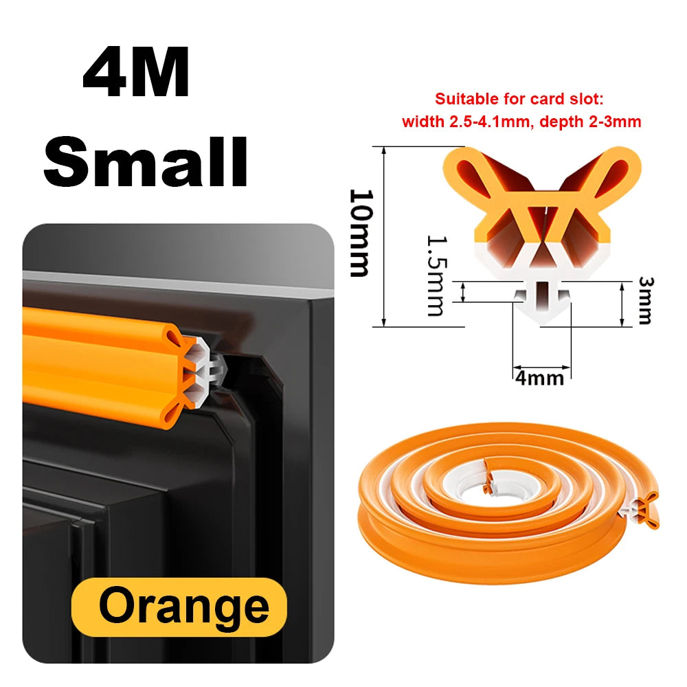 4M Plastic Steel Window Sealing Strip Flexible TPE Window Gap Insulation Weatherstrip Bilateral Windproof Dustproof Strip