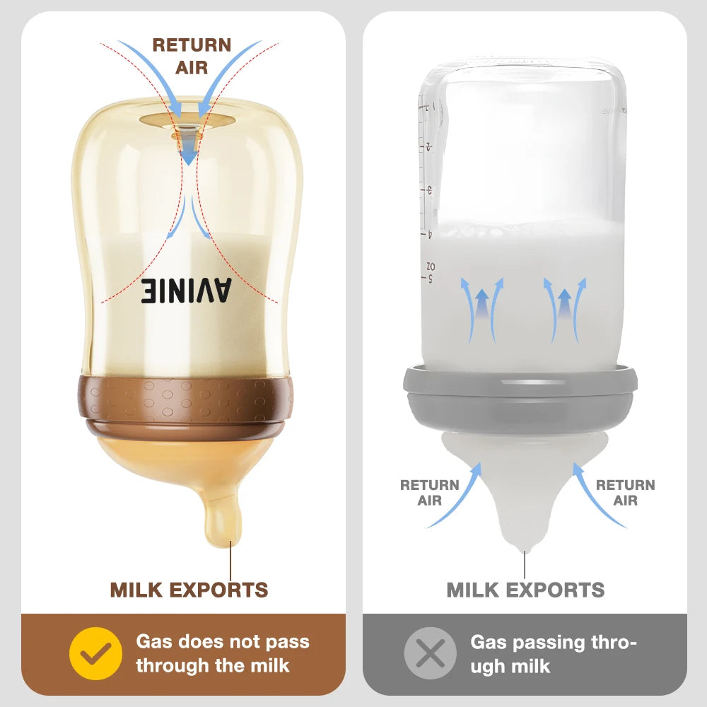 2PCS 150ml/260ml Baby bottles PPSU Baby Bottles Kids Teeth Guard Feeding Bottle Antifall Bottom Return Air Anti-bubble BPA Free