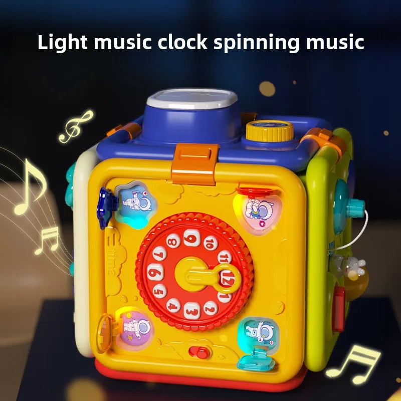 6-in-1 Kids Busy Board Cube Educational Games Creative Learning Kids Toy Shape Sorting Puzzle for Fine Motor Skills