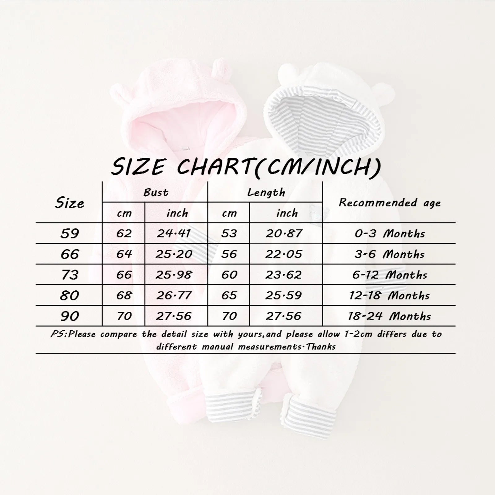 Baby Winter Clothes Jumpsuit Cotton Coat With Thick Velvet For Both Male And Female Babies Foot Baby Girl Romper 12-18 Months