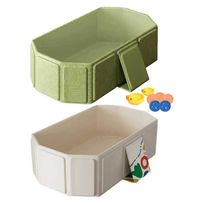 Foldable Baby Bathtub PVC Large Baby Shower Tub Portable Foldable Bath Tub Shower Basin With 5 Balls & 2 Duck For Kids 0-8 Years