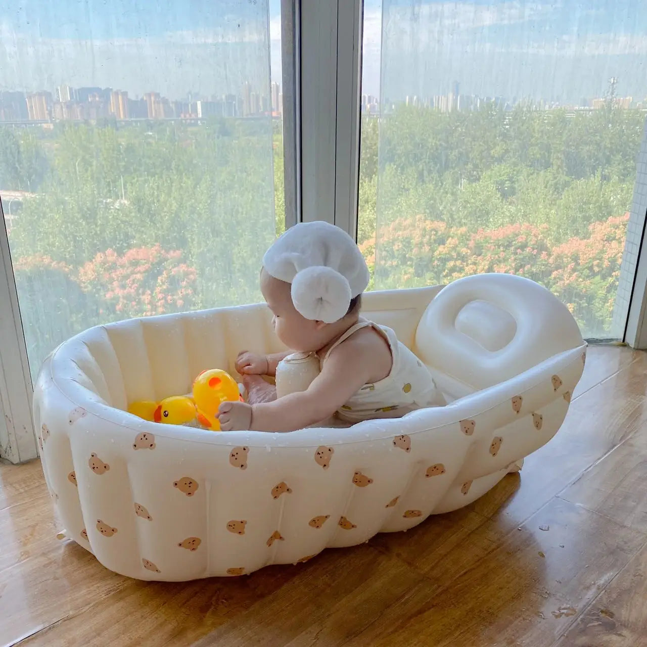 2025Original New Product: Daisy Bathtub, Children's Comes with Inflatable Bathtub, Newborn Bear Bathtub, Travel specific Bathtub