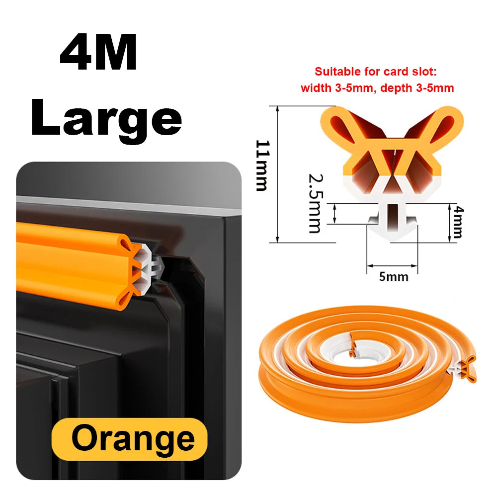 4M Plastic Steel Window Sealing Strip Flexible TPE Window Gap Insulation Weatherstrip Bilateral Windproof Dustproof Strip