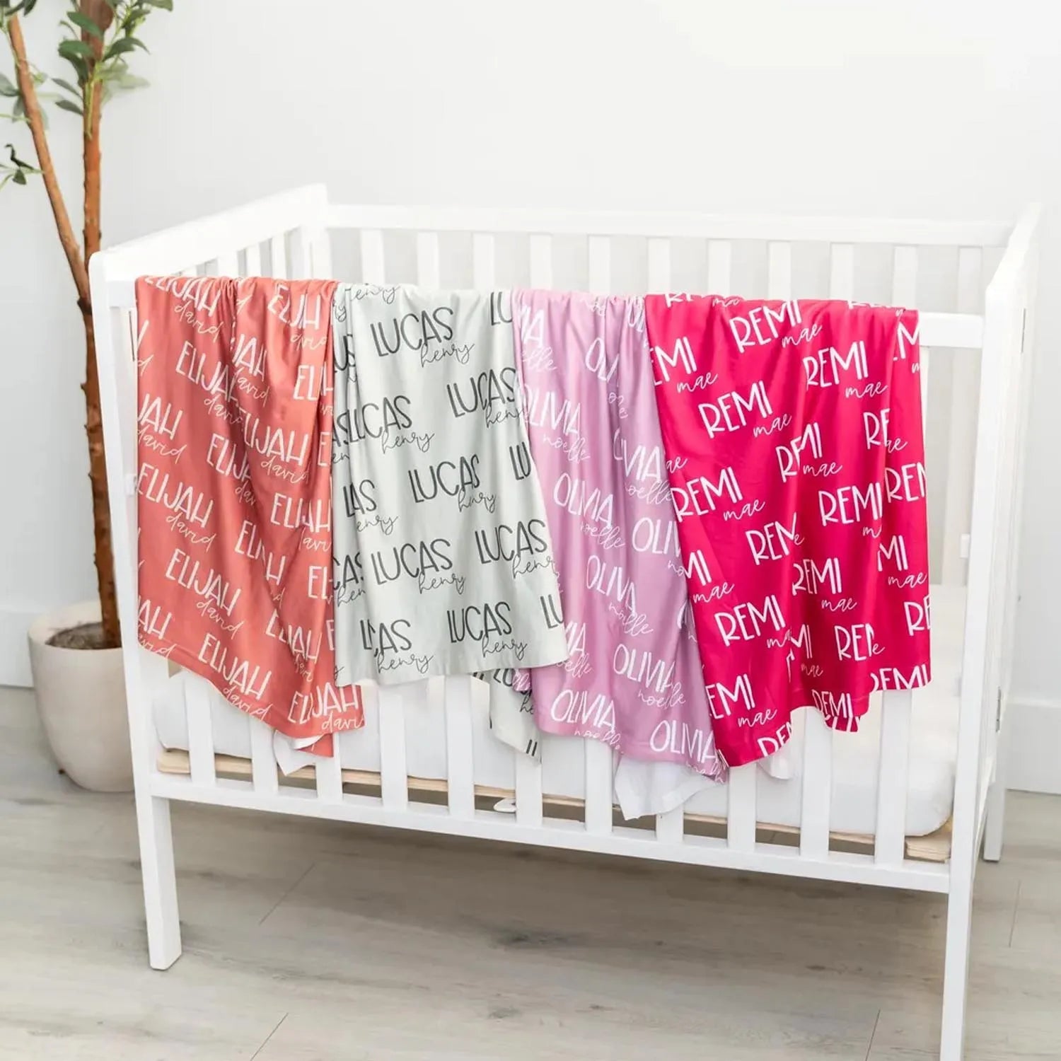 LVYZIHO Personalized Name Swaddle Set , Baby Swaddle Baby Hat, Bow