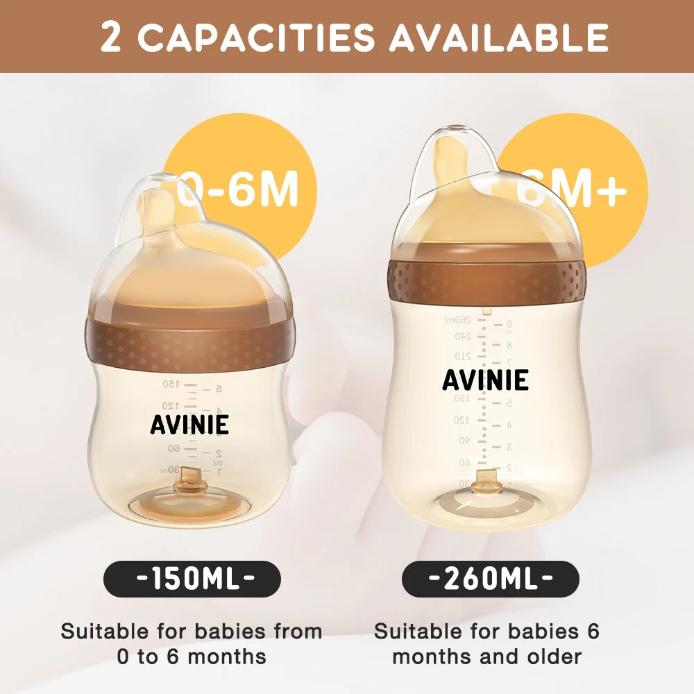 2PCS 150ml/260ml Baby bottles PPSU Baby Bottles Kids Teeth Guard Feeding Bottle Antifall Bottom Return Air Anti-bubble BPA Free
