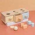 Montessori Wooden Multifunction Toys Color Spinning Coin Box Wooden Toys Children Puzzle Sensory Early Education Game Toys Gift