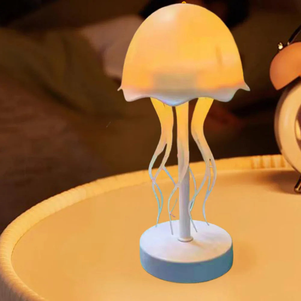 Jellyfish Night Light Dynamic Rotation Atmosphere Light USB Rechargeable Bedside Lamp Night Lamp for Home Decor