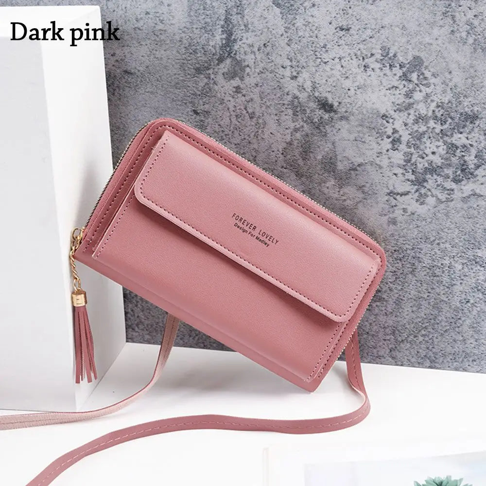 Women Shoulder Strap Bag Multifunction Long Wallet Fashion Tassel Handbags Card Holder Ladies Small Crossbody Cell Phone Bag