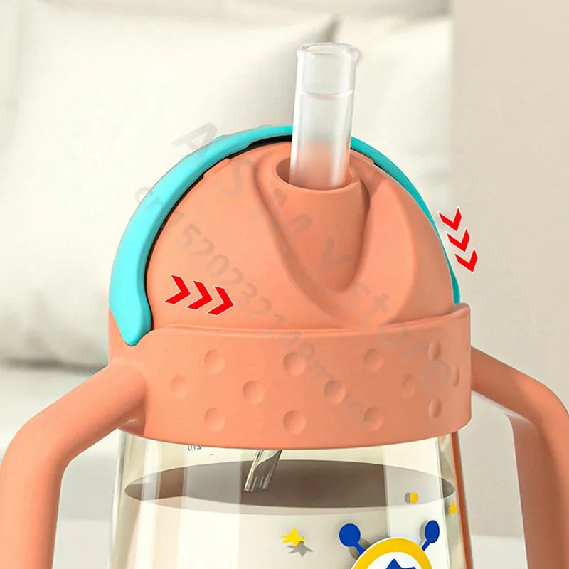 Children learn to drink water cup / children's straw cup / 300ML large capacity drinking cups