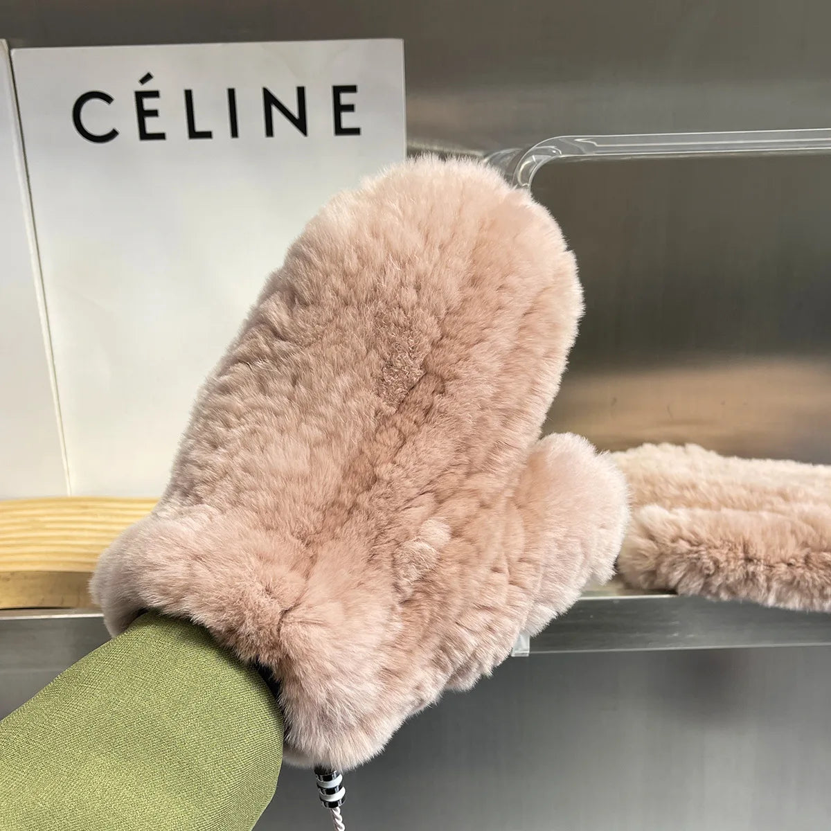 Hot Sale Winter Girl Natural Real Rex Rabbit Fur Gloves Good Elastic Knitted Rabbit Fur Mittens Lady Real Rex Rabbit Fur Gloves
