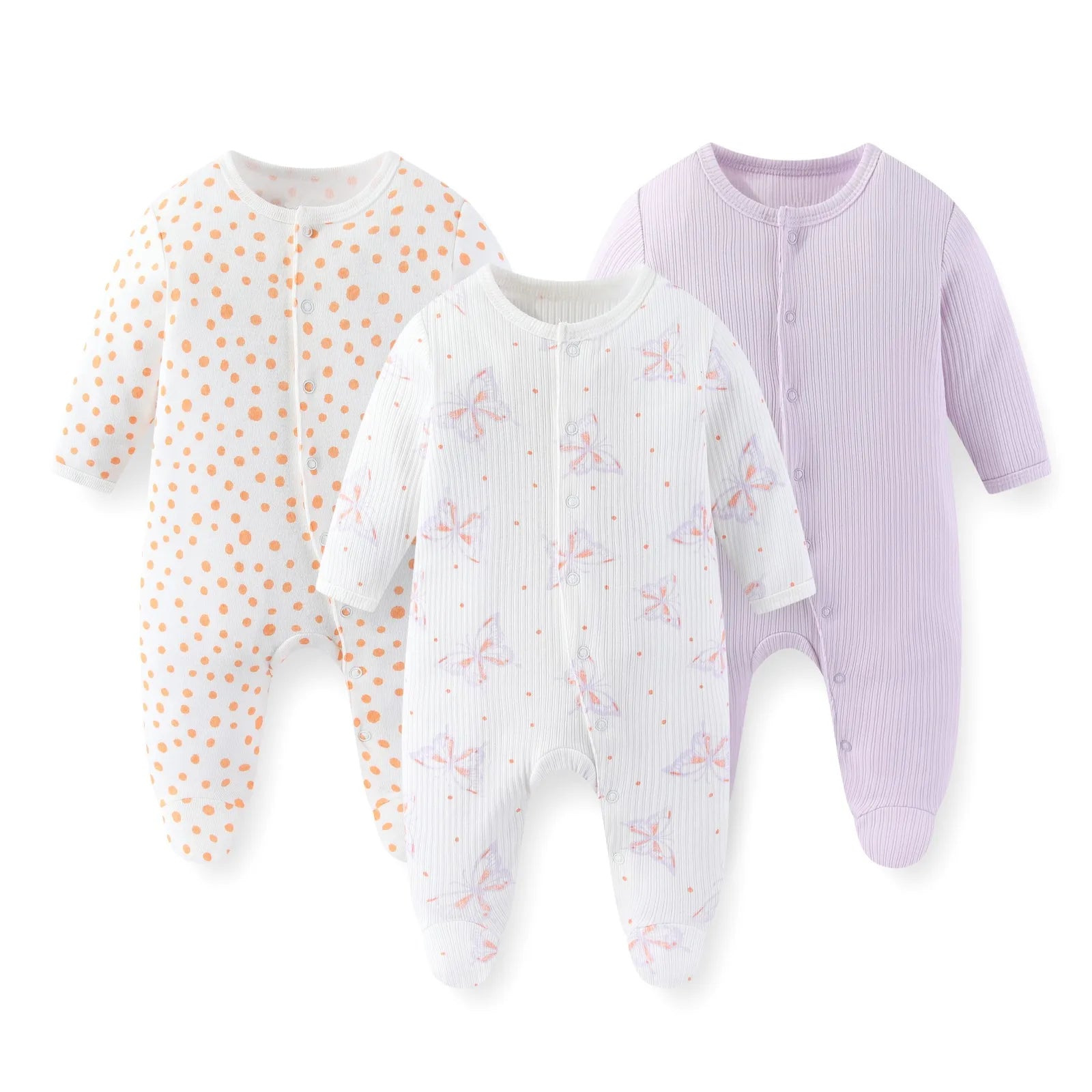 Kiddiezoom 3 Pcs/Lot Autumn Winter Unisex Fashion Long Sleeve Baby Boy Girl Romper 100%Cotton Soft Newborn Jumpsuits Clothing