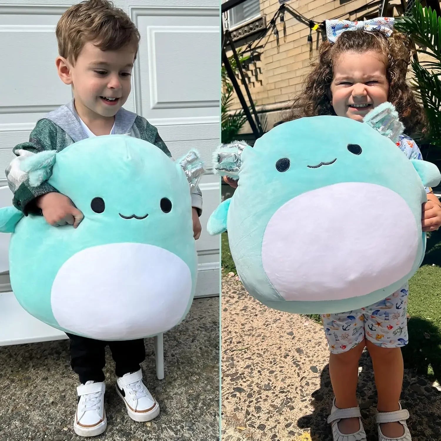 MorisMos 16" Large Axolotl Plush Toy Throw Pillow - Stuffed Animals Toy Giant Soft Hug Squishy and Cuddly Salamander Plushie