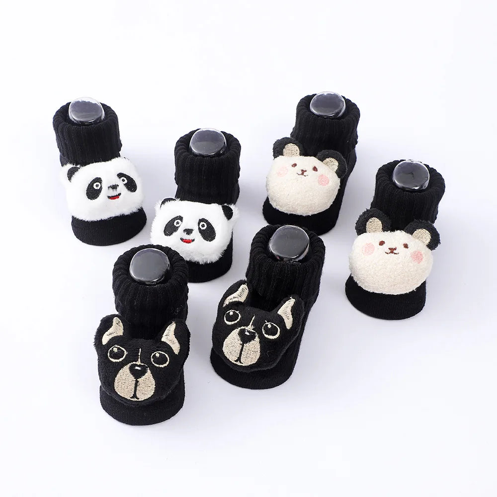 3 Pairs/Set New Autumn Cartoon Knitted Mid Socks For Toddler Newborn Baby Soft Prewalker Cotton Girl Infant Boy Cute Socks