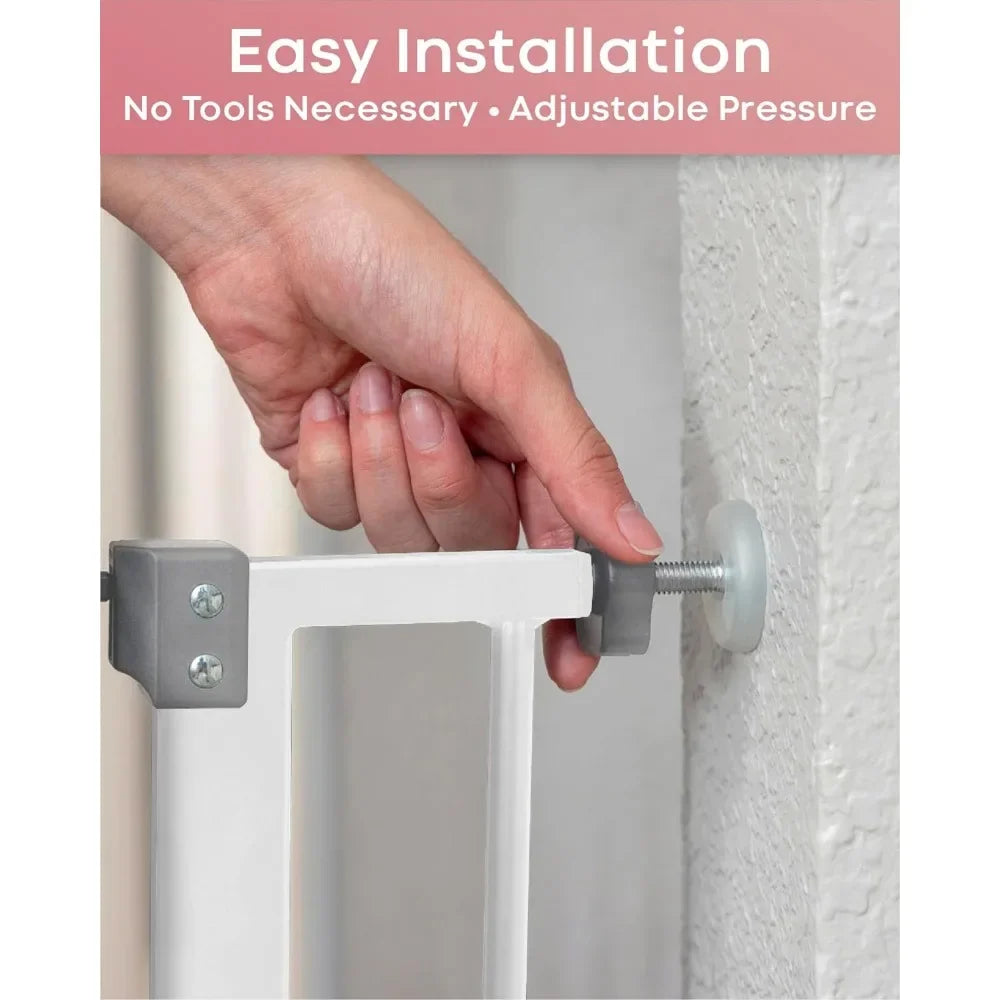 28.9-42.1" Wide Baby Gate for Stairs, 30" Tall Dog Gates for Doorways Expandable One-Hand Open