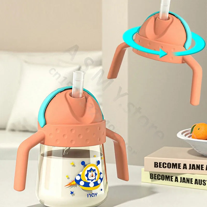 Children learn to drink water cup / children's straw cup / 300ML large capacity drinking cups