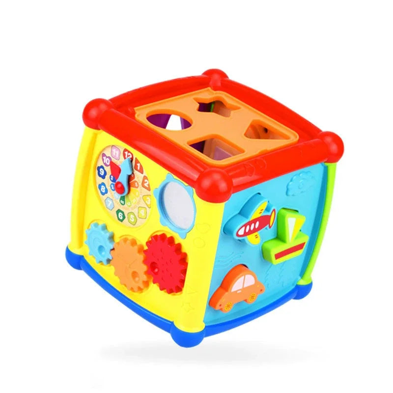 6-in-1 Kids Busy Board Cube Educational Games Creative Learning Kids Toy Shape Sorting Puzzle for Fine Motor Skills