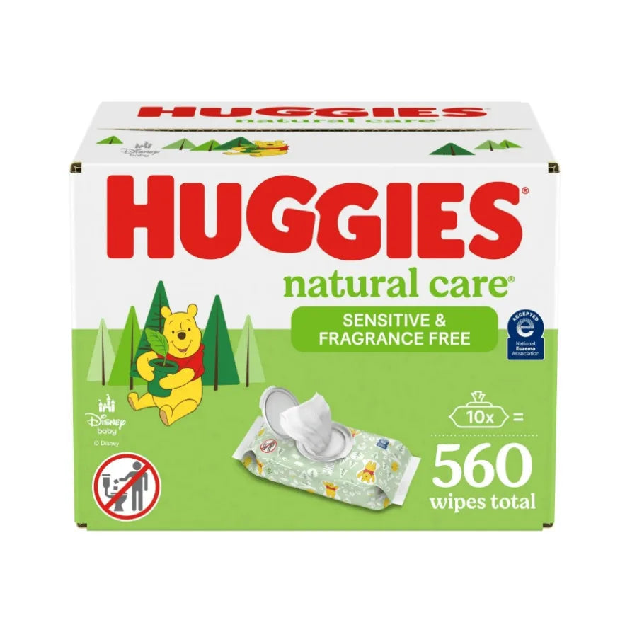 Huggies Natural Care Sensitive Baby Wipes Unscented 10 Pack 560 Total Ct