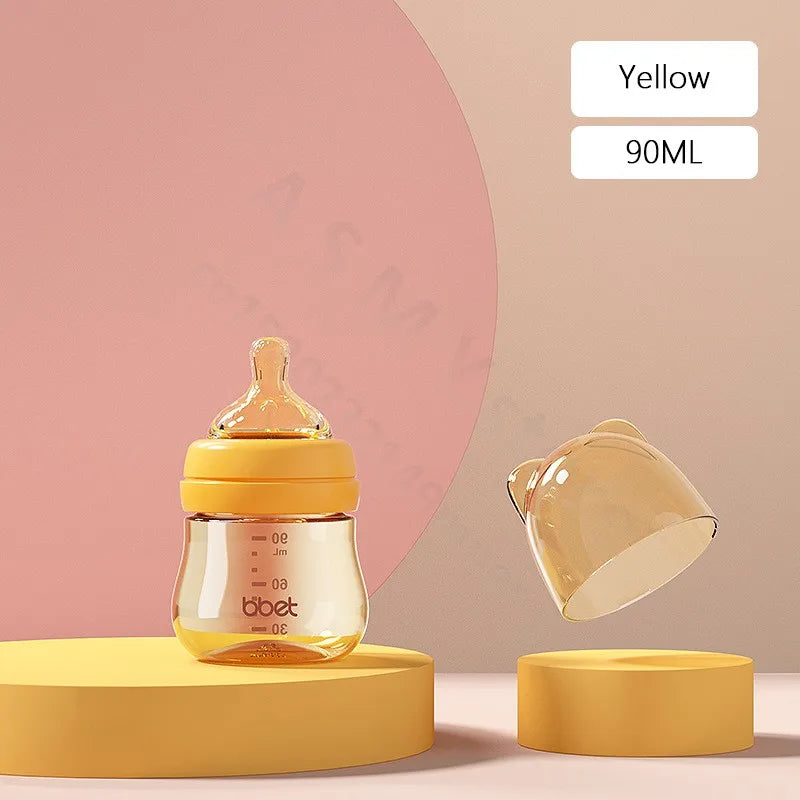 Newborn Feeding Bottle/ Baby PPSU Anti-fall Milk Bottle/ Anti-Colic Feeding Bottle/ Silicone nipple 90ML 0-3 months
