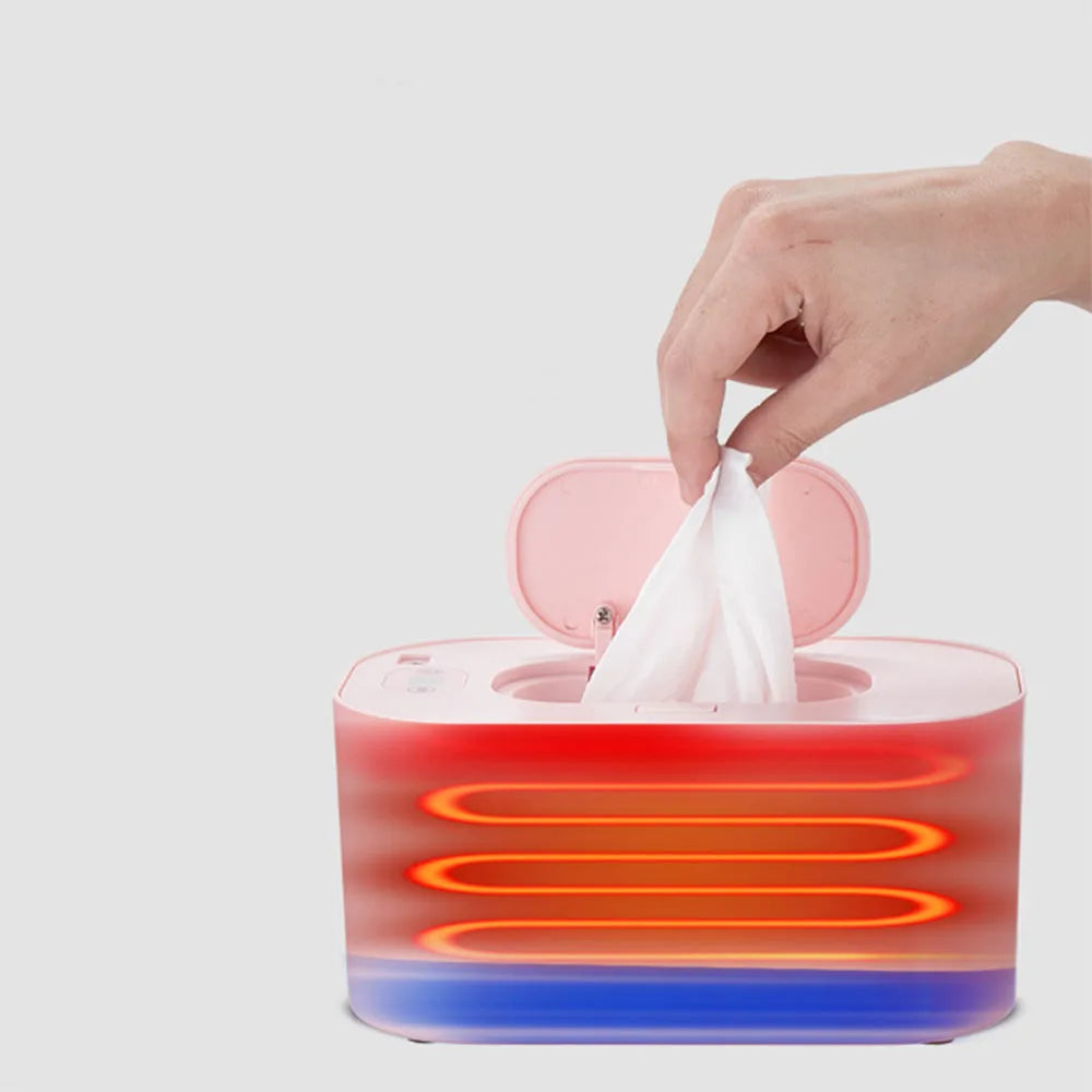 Baby Wet Wipe Heater Smart Temperature Adjustable Wet Towel Napkin Dispenser Heating Box Portable USB Charge Baby Wipes Warmer