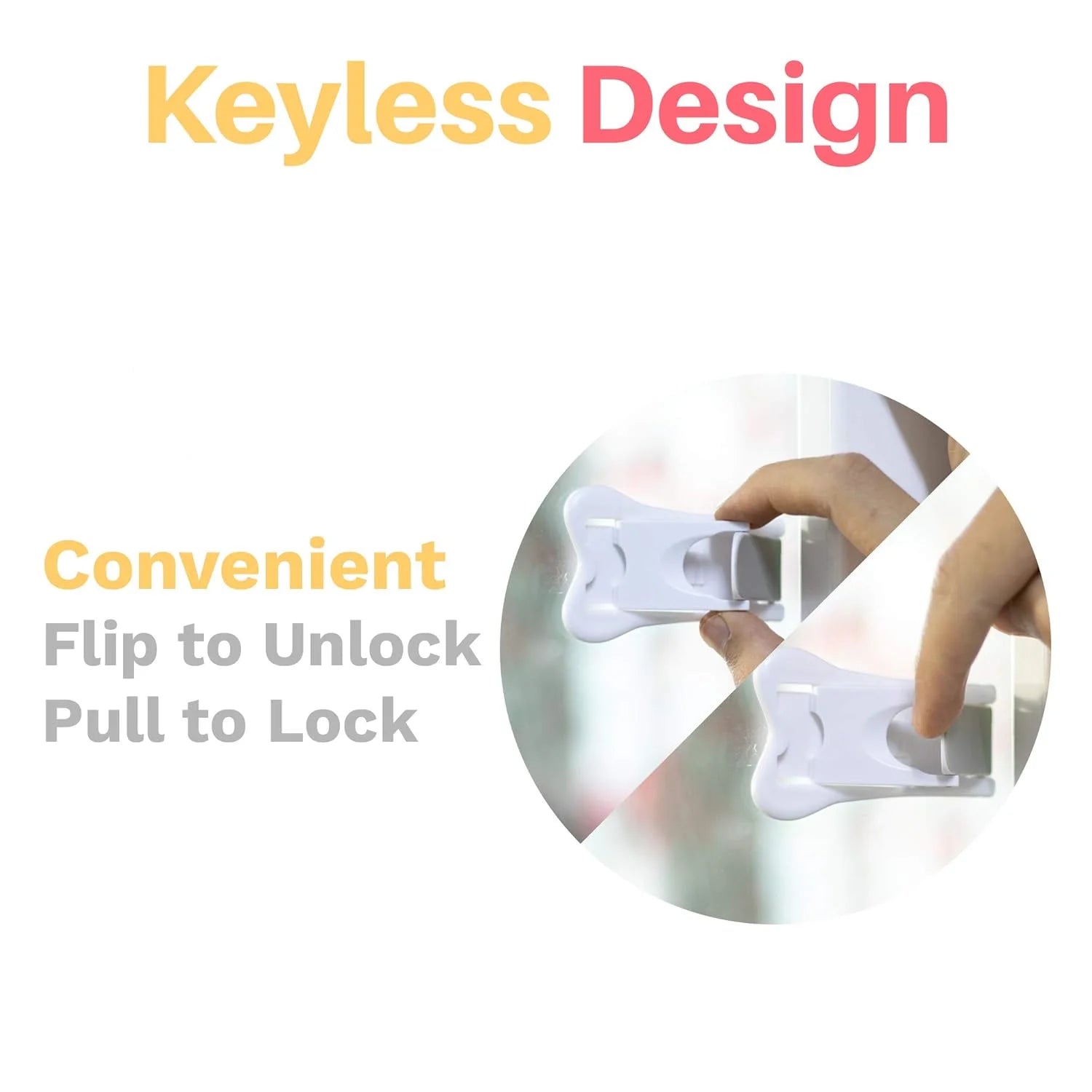 Inaya Sliding Door Lock for Child (4-Pack) - Child Locks for Sliding Glass Doors, Windows, Closets & Cabinets. Locks for All