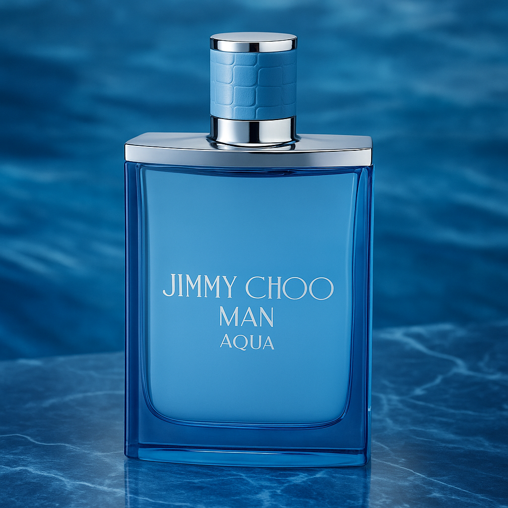 Jimmy Choo Man Aqua – Fresh Aquatic Woody Men’s Eau de Toilette, Blue Bottle Cologne