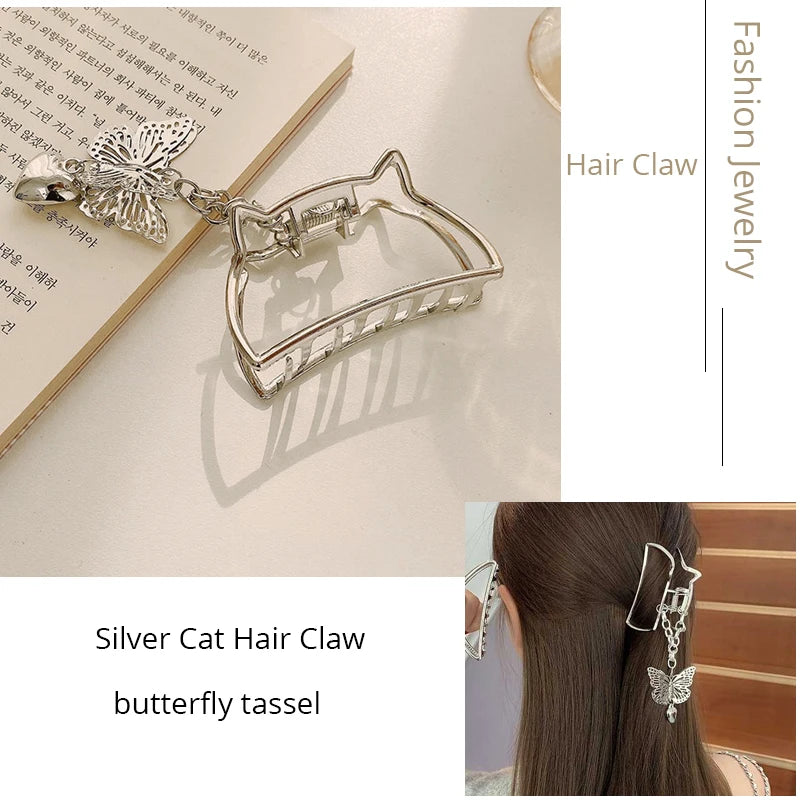 Korean Metal Geometric Hair Claw Barrettes Elegant Hair Clip Crab for Women Hollow Out Hairpin Headwear Girl Hair Accessories