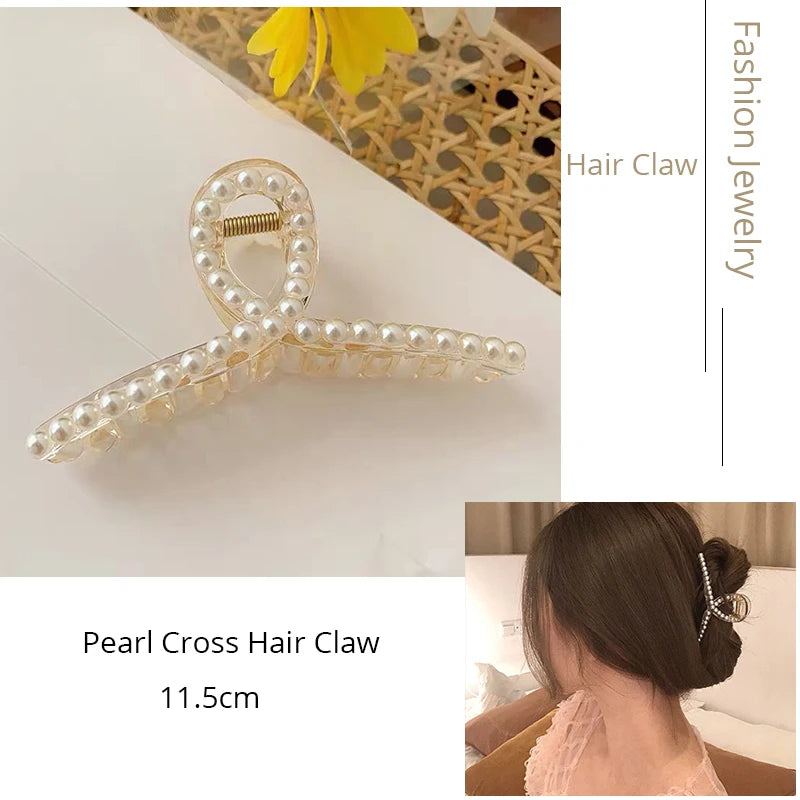 Korean Metal Geometric Hair Claw Barrettes Elegant Hair Clip Crab for Women Hollow Out Hairpin Headwear Girl Hair Accessories