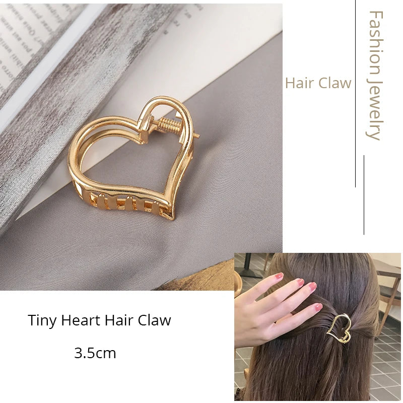 Korean Metal Geometric Hair Claw Barrettes Elegant Hair Clip Crab for Women Hollow Out Hairpin Headwear Girl Hair Accessories