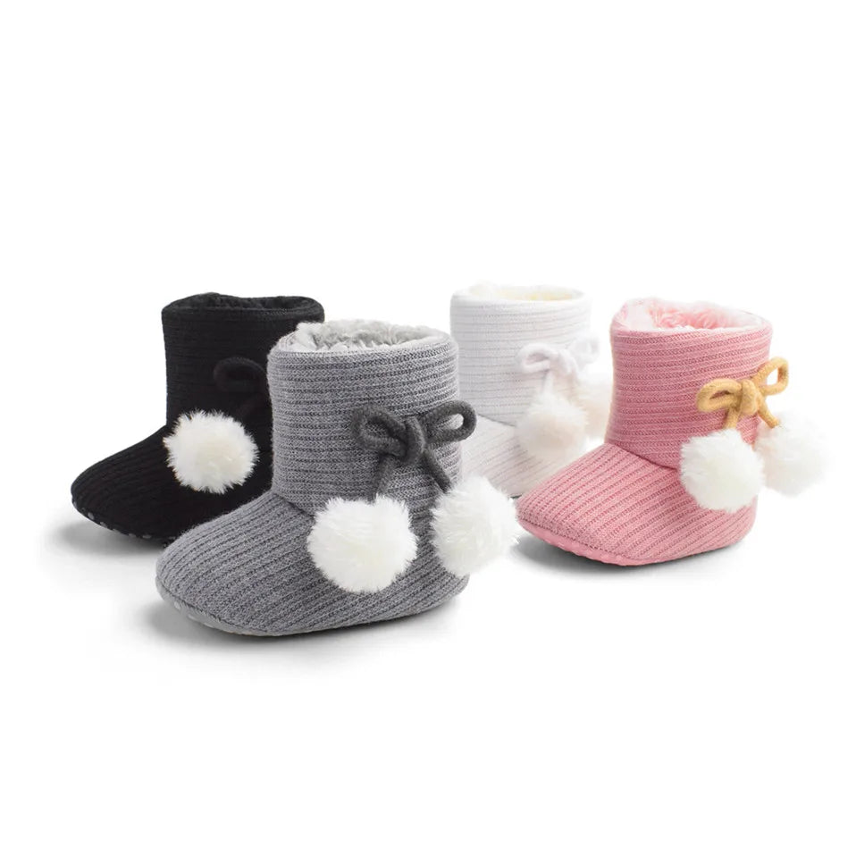New Winter Super Warm Newborn Baby Girls First Walkers Shoes Infant Toddler Soft Soled Anti-slip Boots Booties