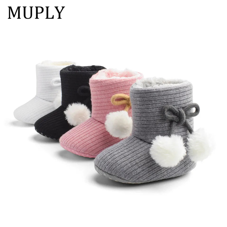 New Winter Super Warm Newborn Baby Girls First Walkers Shoes Infant Toddler Soft Soled Anti-slip Boots Booties
