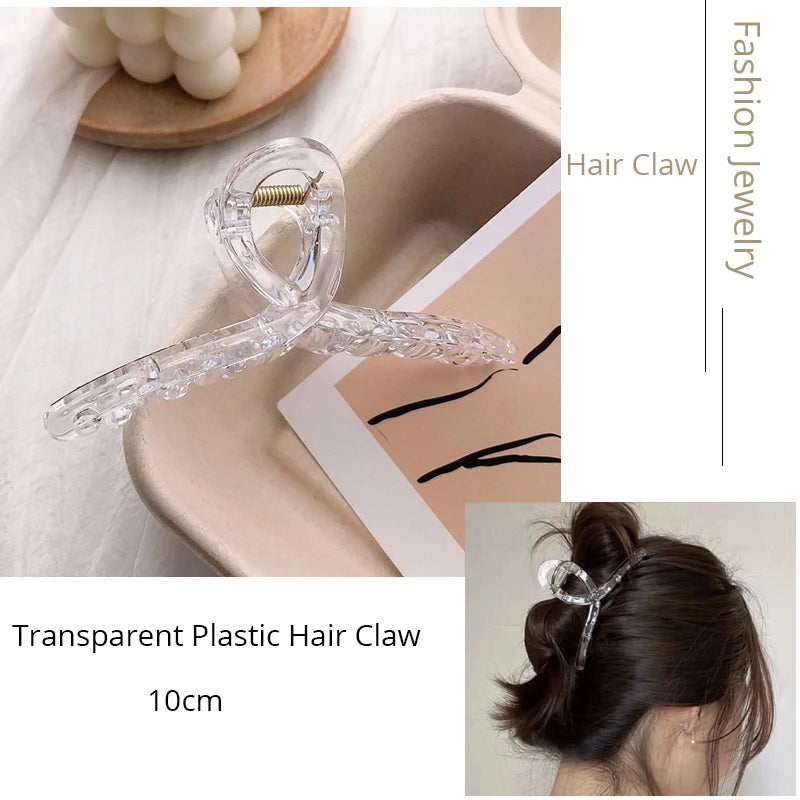 Korean Metal Geometric Hair Claw Barrettes Elegant Hair Clip Crab for Women Hollow Out Hairpin Headwear Girl Hair Accessories