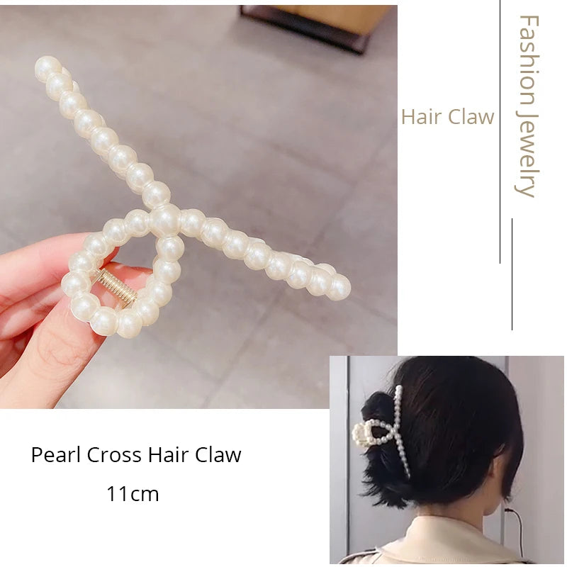 Korean Metal Geometric Hair Claw Barrettes Elegant Hair Clip Crab for Women Hollow Out Hairpin Headwear Girl Hair Accessories