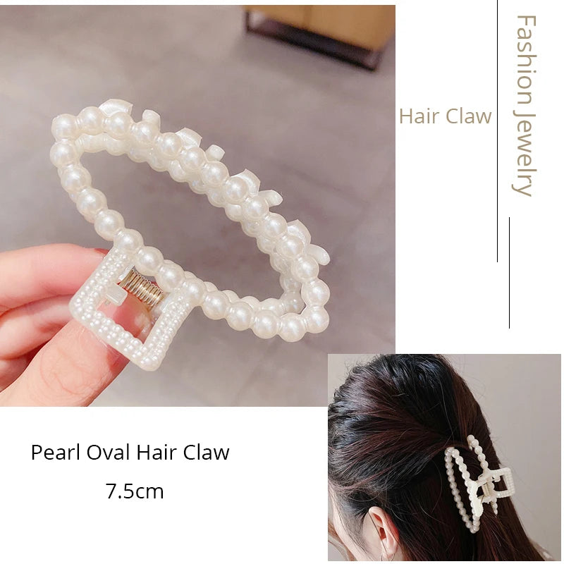 Korean Metal Geometric Hair Claw Barrettes Elegant Hair Clip Crab for Women Hollow Out Hairpin Headwear Girl Hair Accessories